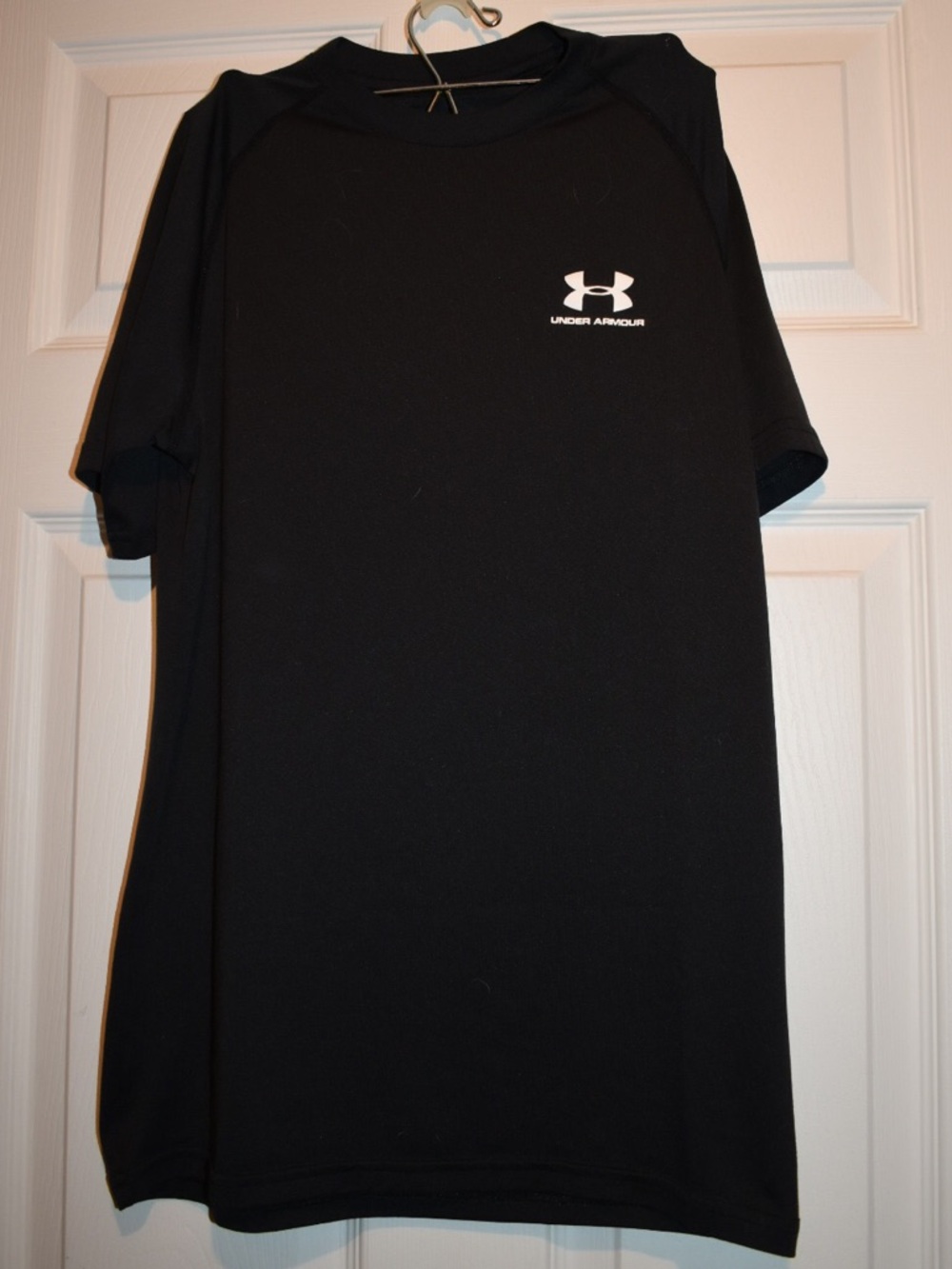 Under Armour Black Short Sleeve Athletic Tee with White Logo